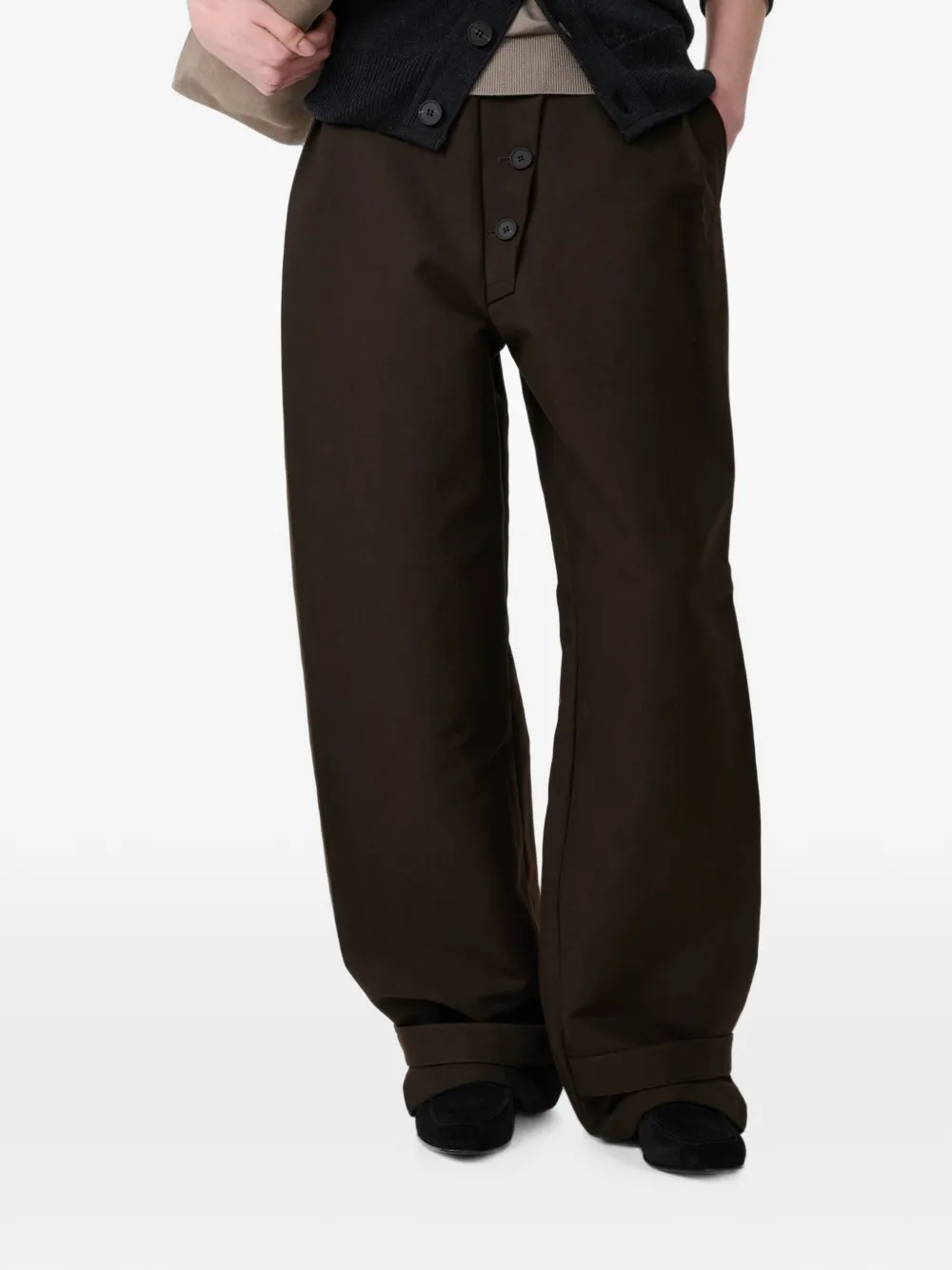 Studio Nicholson Faron broek met ceintuur Bruin