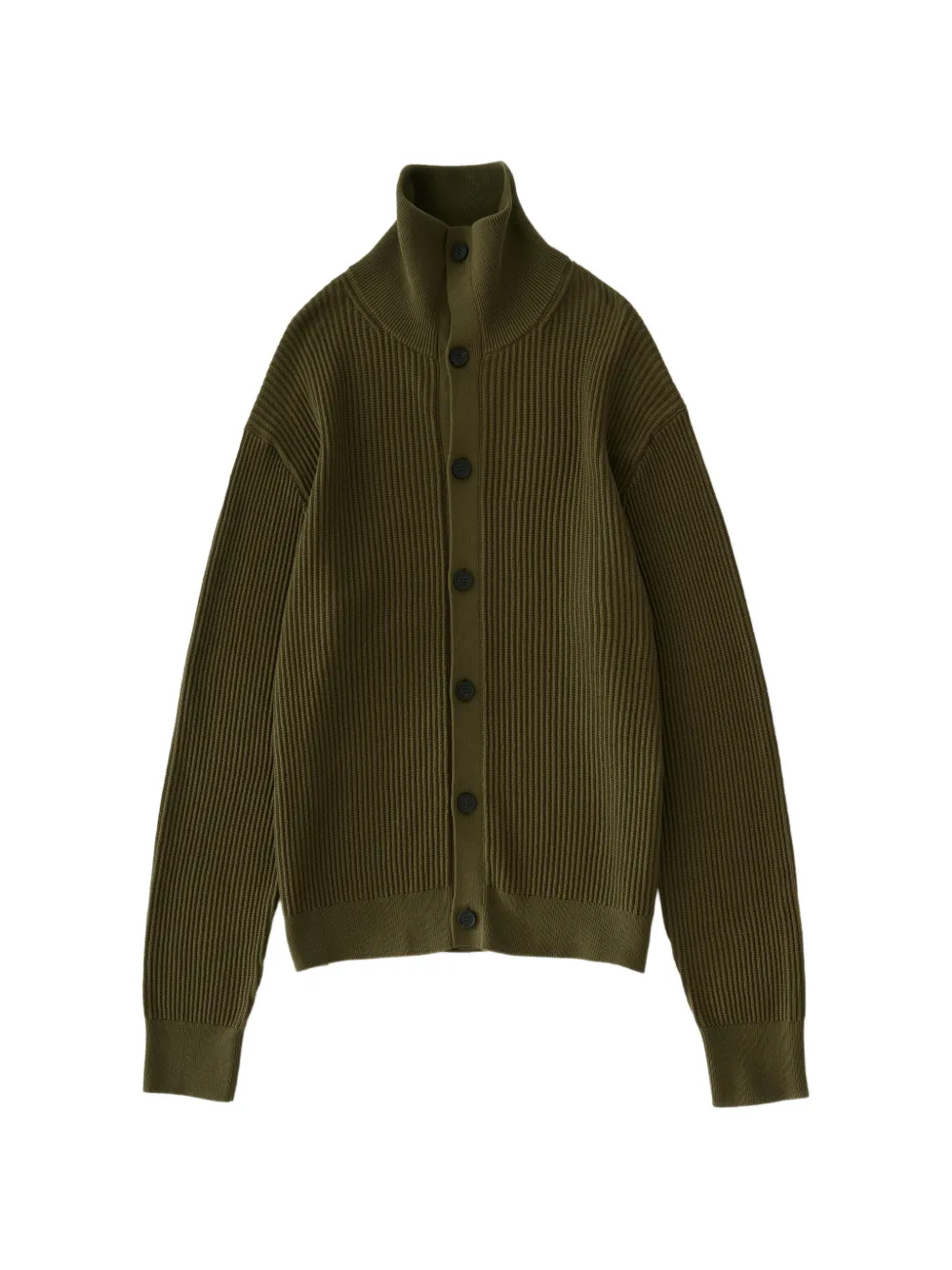 Studio Nicholson Oran ribbed-knit cotton cardigan - Grün
