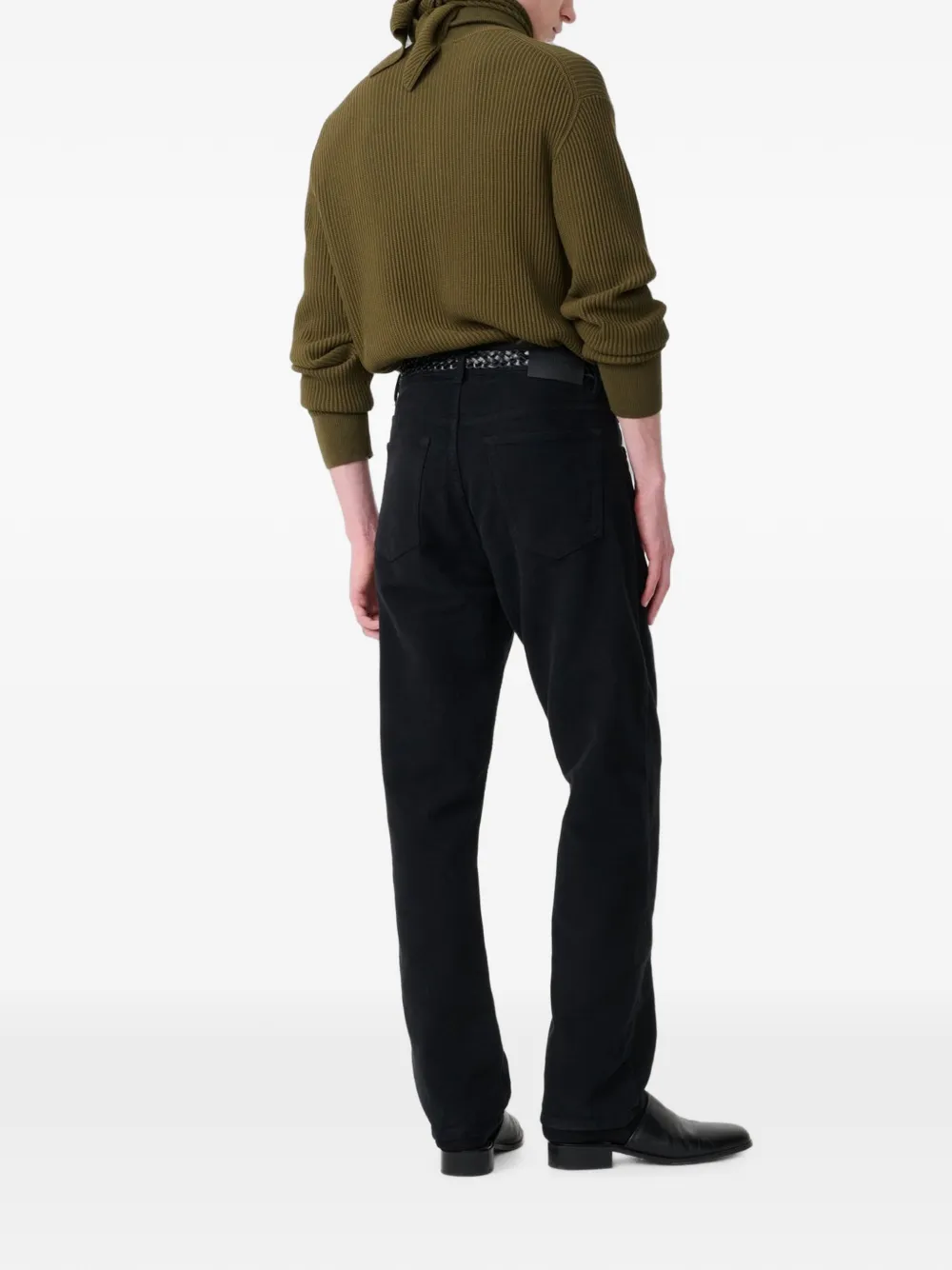 Studio Nicholson Oran ribbed-knit cotton cardigan Groen