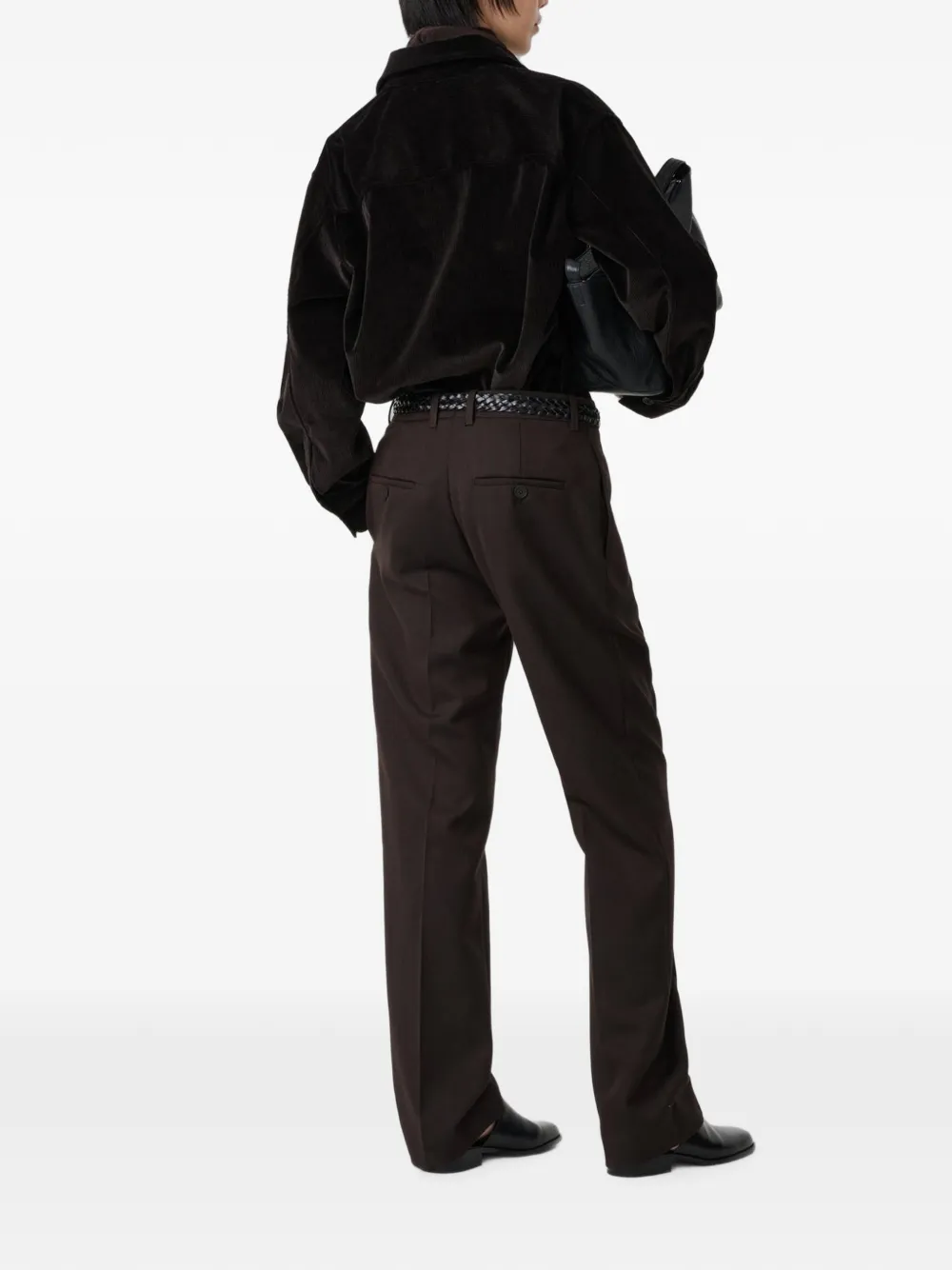 Studio Nicholson Santini ribfluwelen blouse Bruin