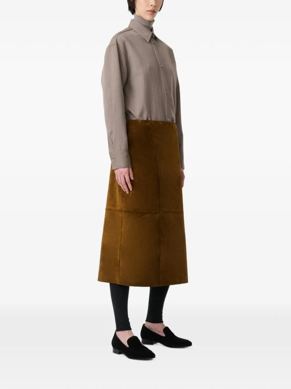 Studio Nicholson Rouen blouse met plooien Bruin