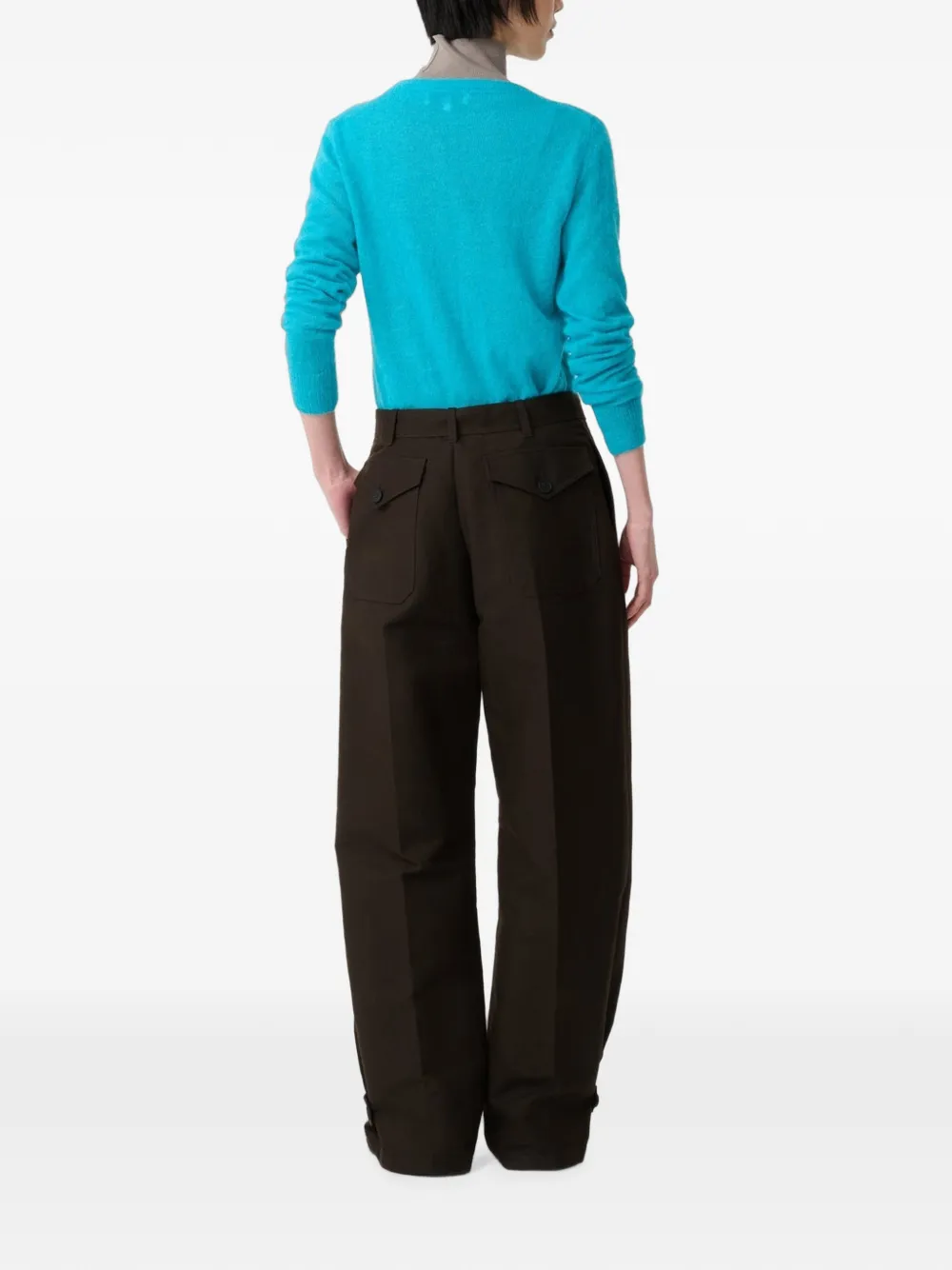 Studio Nicholson Eyla trui met geribbelde afwerking Blauw