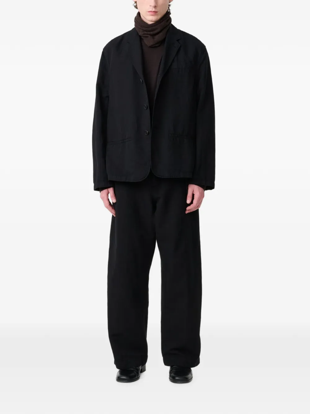 Studio Nicholson Minard broek met wijde pijpen Zwart