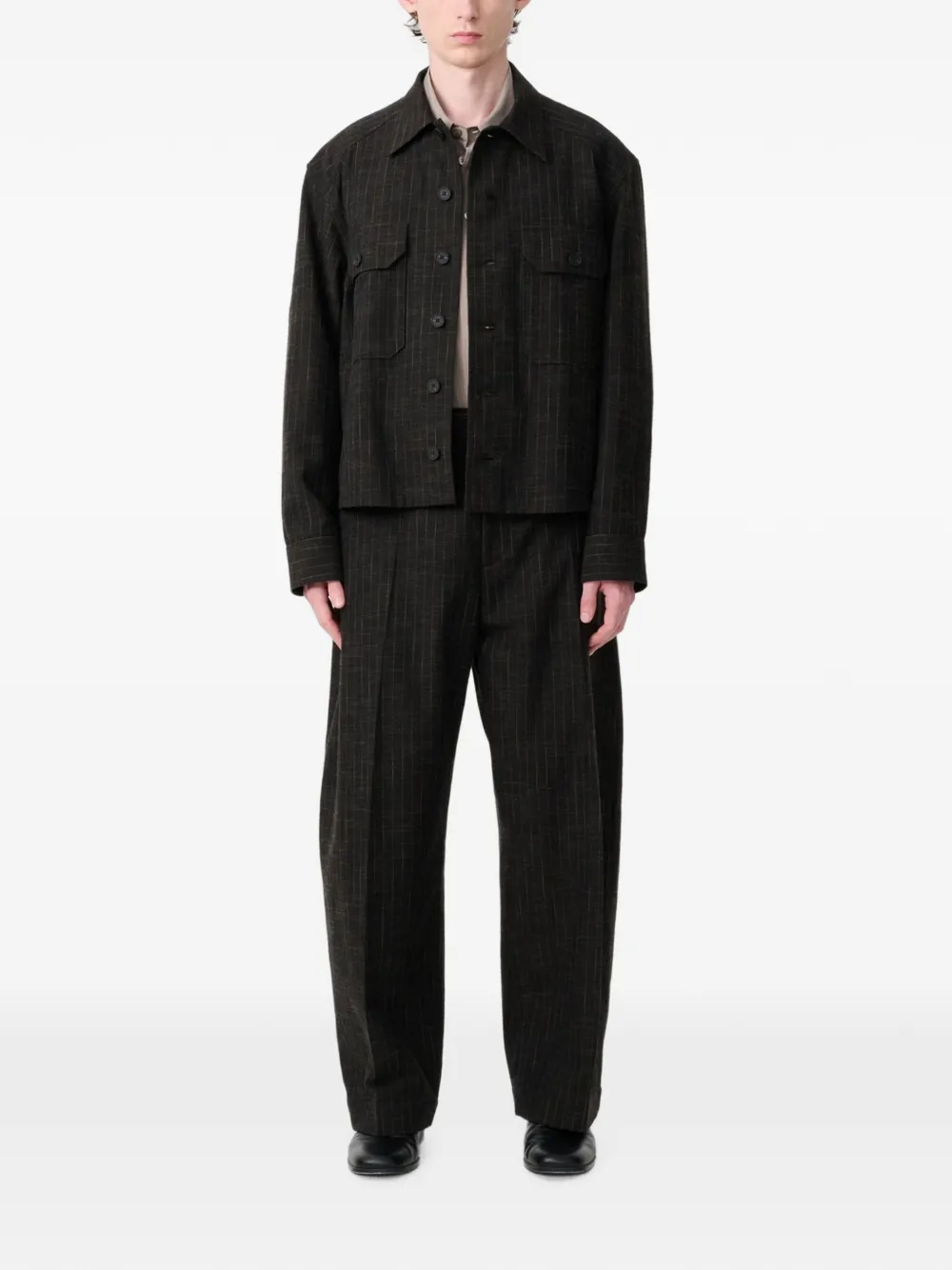 Studio Nicholson Vital broek met krijtstreep Groen