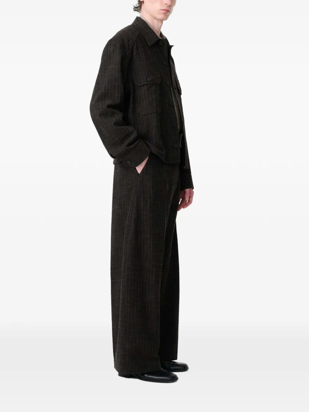 Studio Nicholson Vital broek met krijtstreep Groen