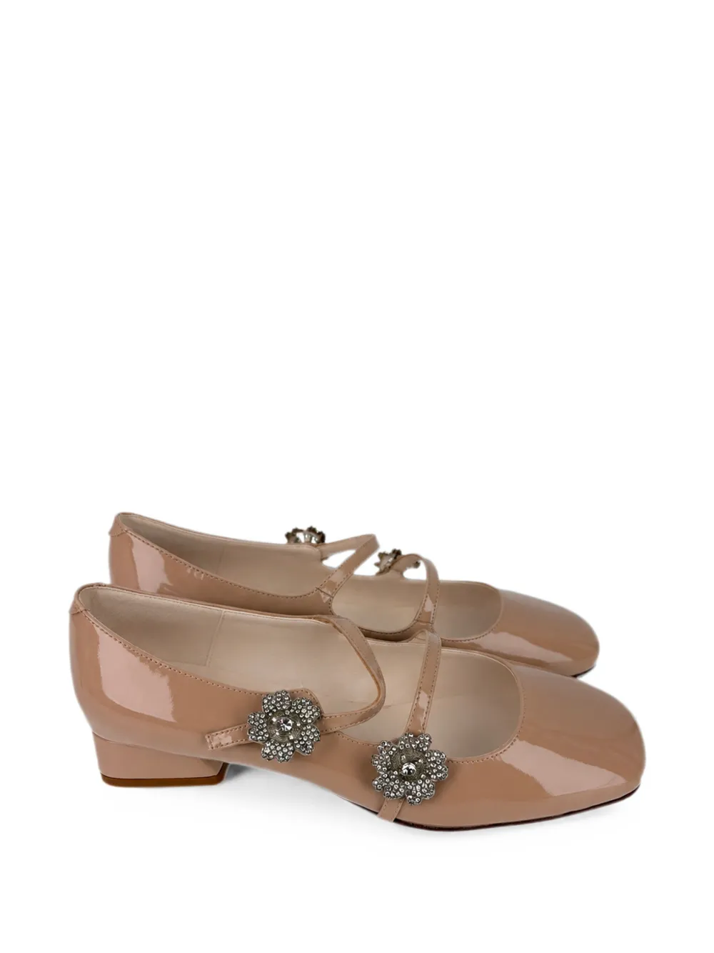 Pre-owned Roger Vivier Vintage Mini Très Vivier Mary Jane Pumps In Neutrals