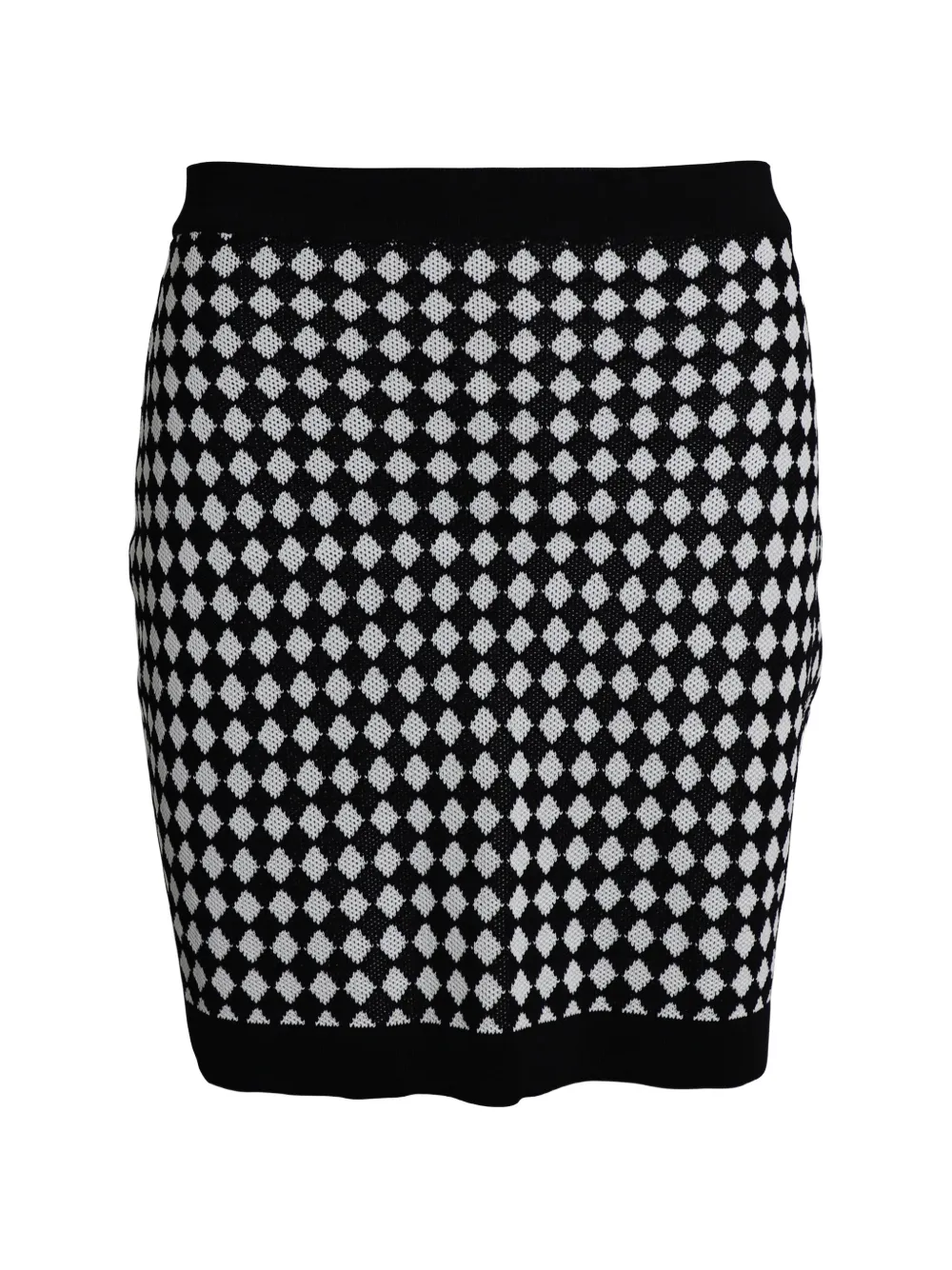 Pre-owned Balmain Checked Pencil Mini Skirt In Black