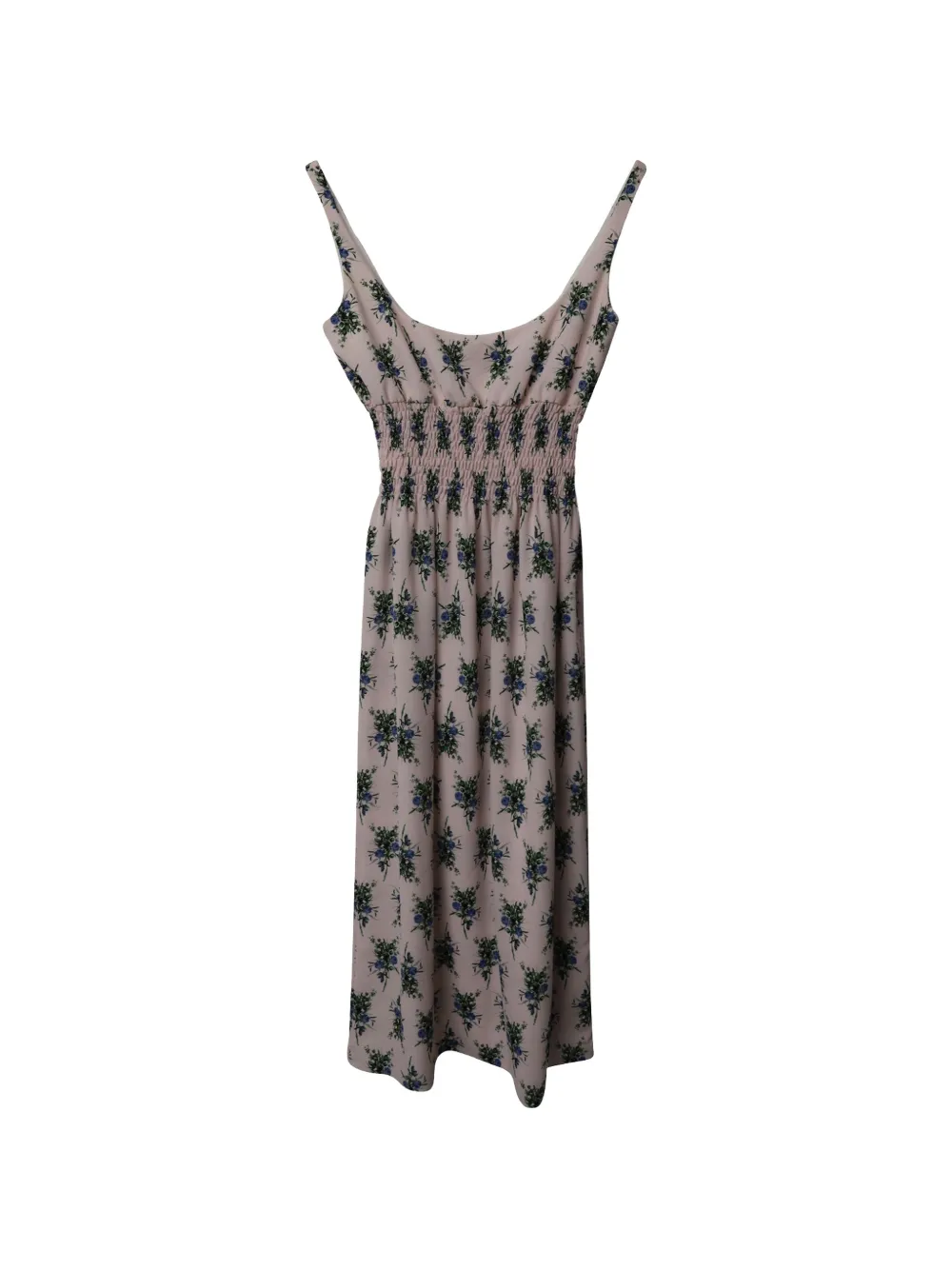 Pre-owned Emilia Wickstead Giovanna Floral-print Smocked Dress In Pink
