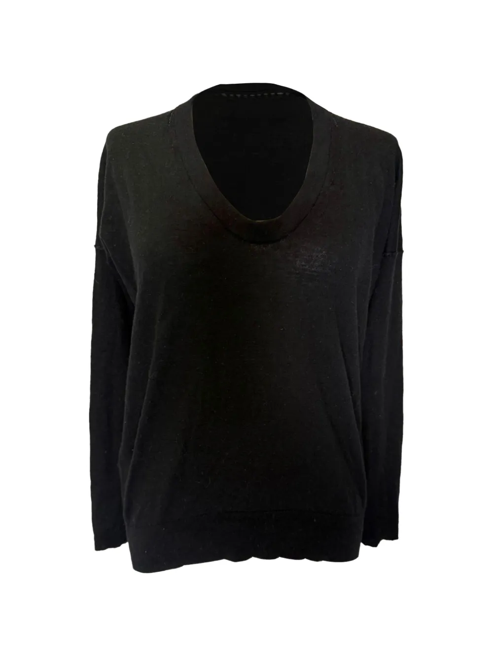 Pre-owned Zadig & Voltaire Preppy V-neck Sweater In Black