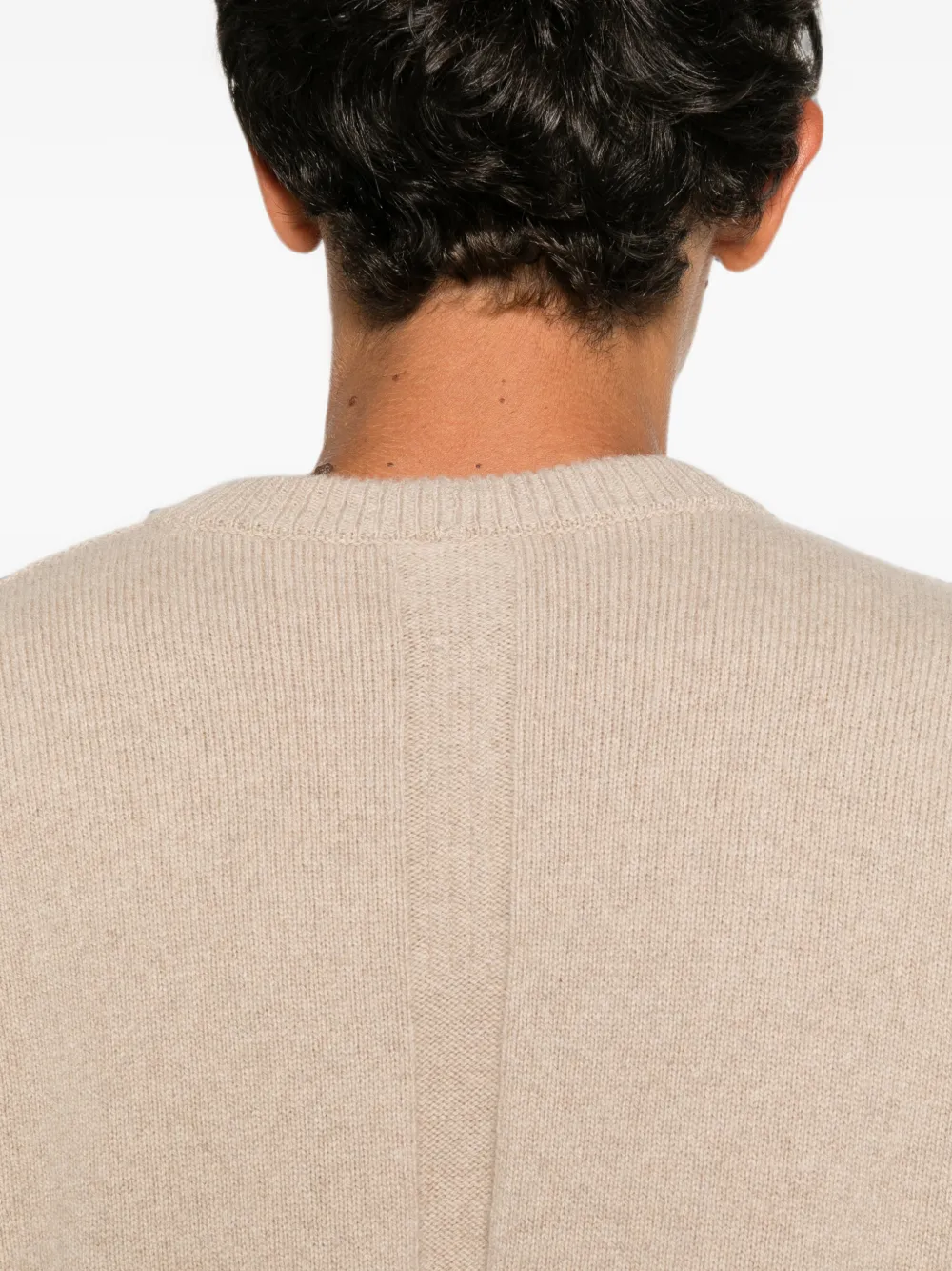 Rick Owens Ribgebreide trui met ronde hals Beige