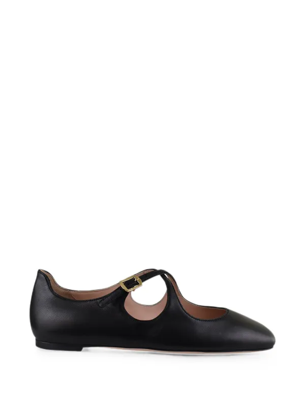 Bally Ballyrina Flats in Black Leather
