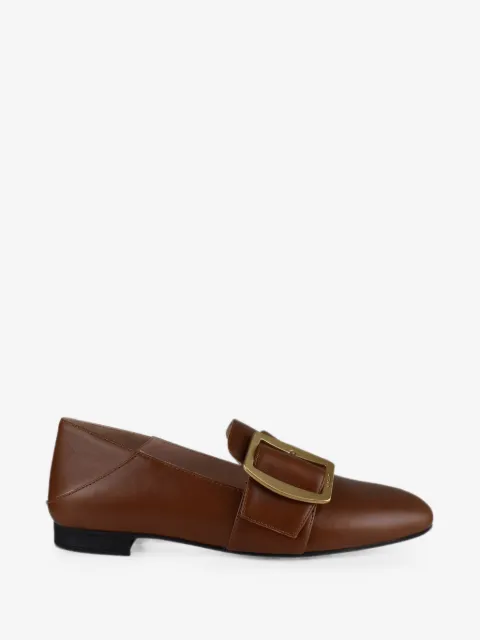 Bally Boucle slippers in amber brown leather