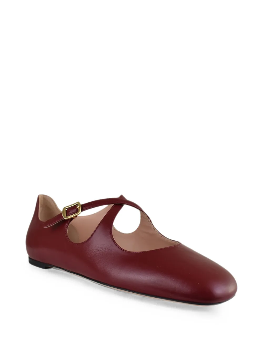 Bally rina flat in leather Rood