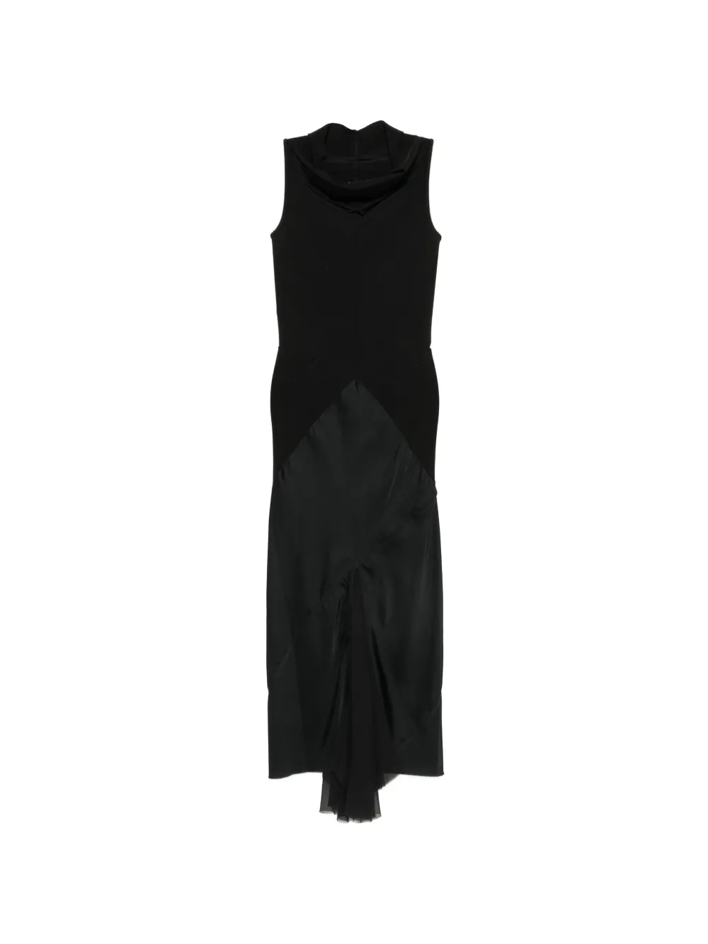 Rick Owens sleeveless cowl-neck midi dress - Nero