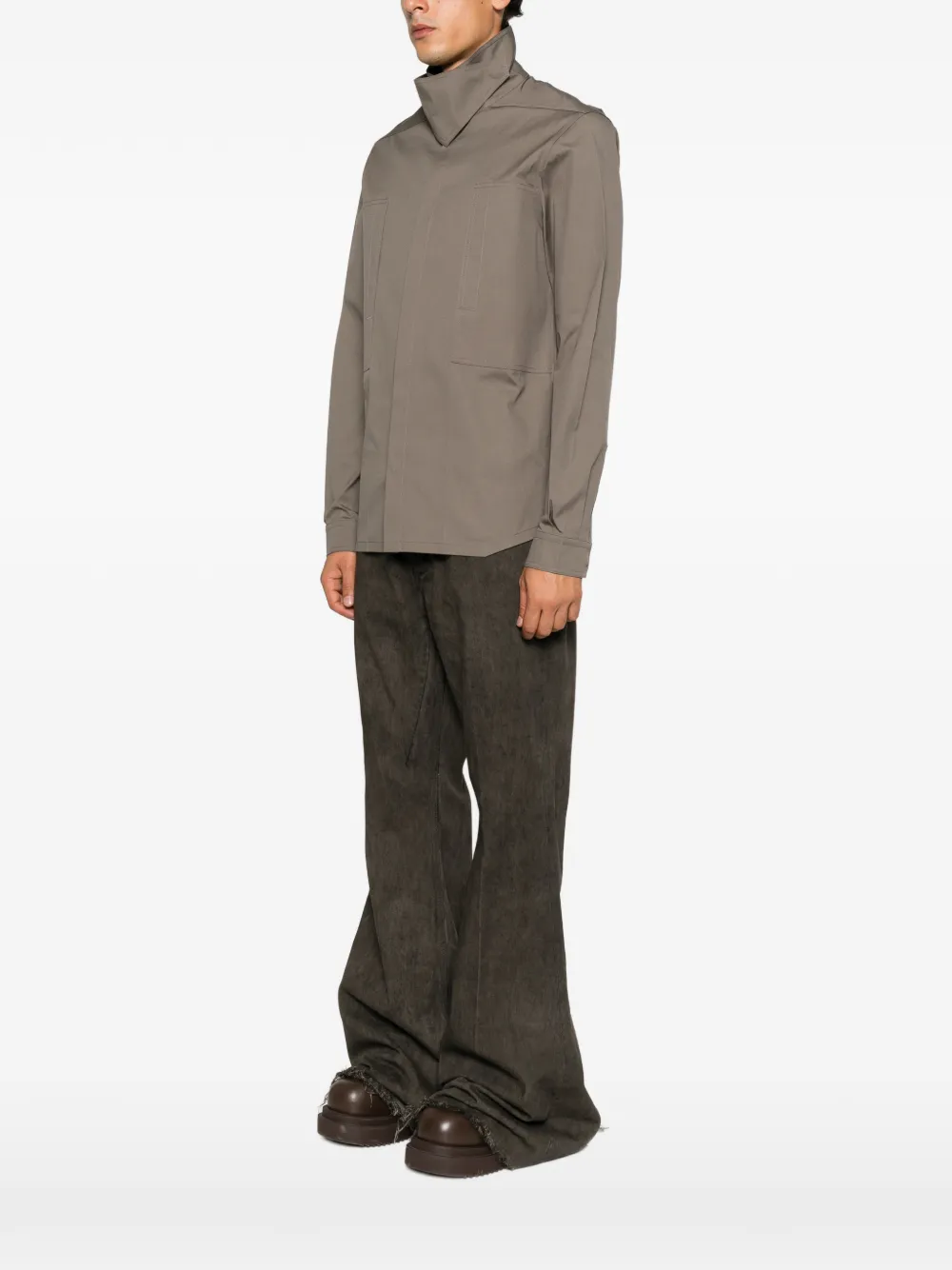 Rick Owens Shirtjack met lange mouwen en vlakken Grijs