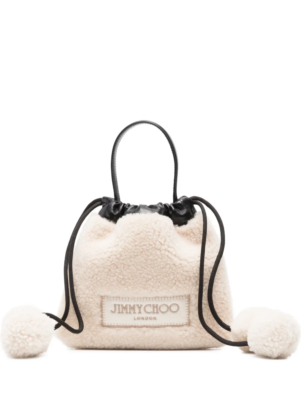Jimmy Choo drawstring pouch top-handle Beige