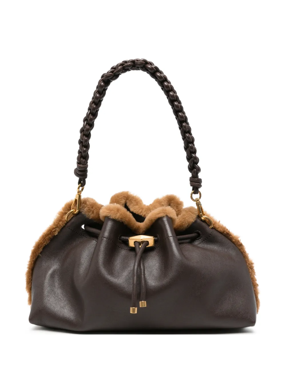 Jimmy Choo Bon Bon EW shearling-trim shoulder bag