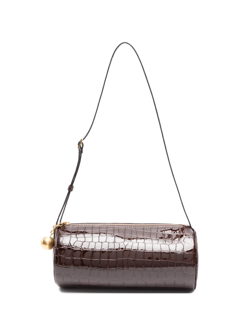Jimmy Choo JC Tube crocodile-embossed leather shoulder bag - Marrone