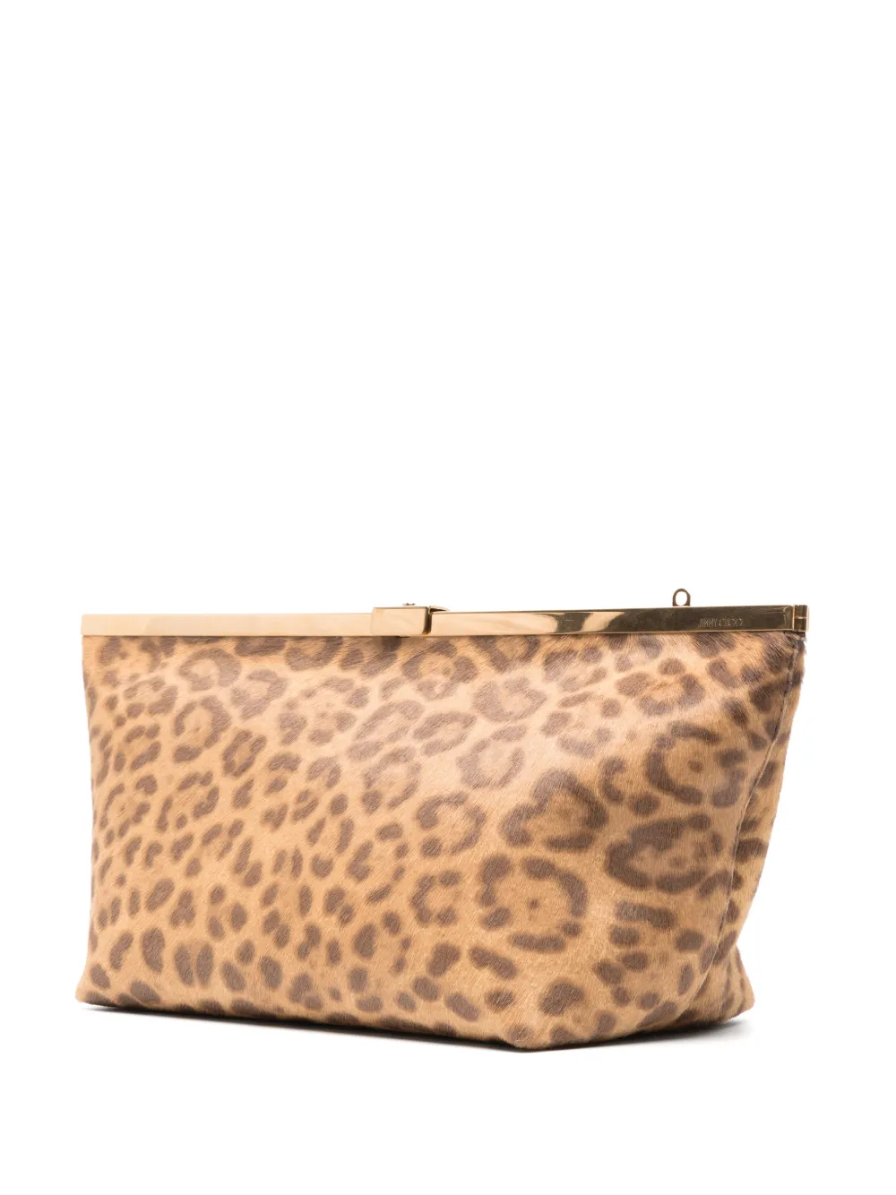 Jimmy Choo Ganache leopard-print pony clutch Bruin