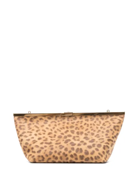 Jimmy Choo Ganache leopard-print pony clutch