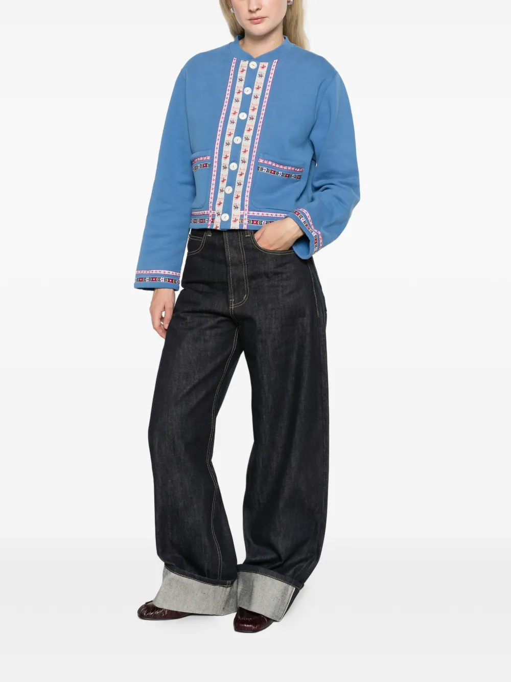 BODE ribbon cardigan Blauw