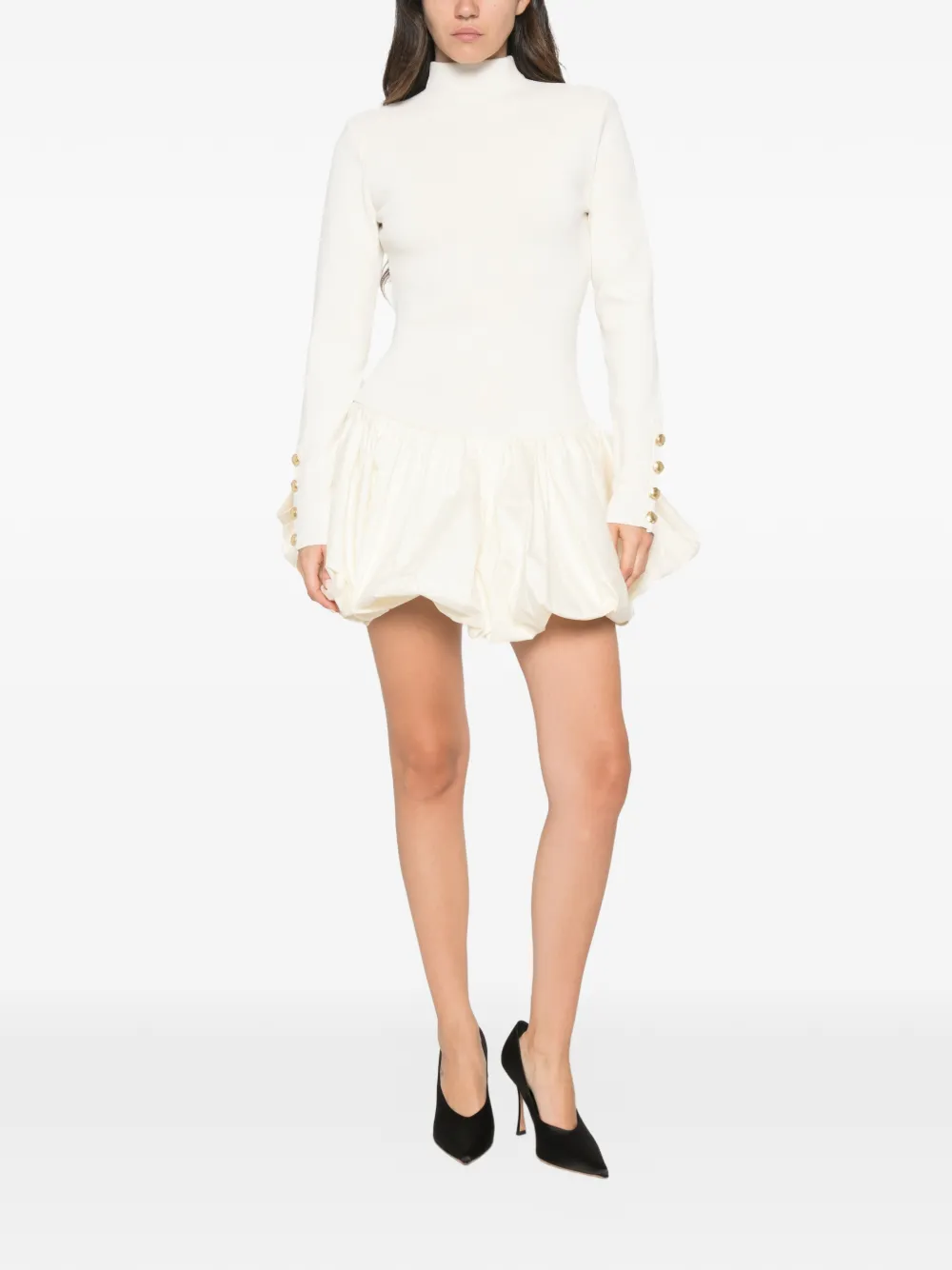 Aje Elodi mini-jurk met bubbelzoom Beige