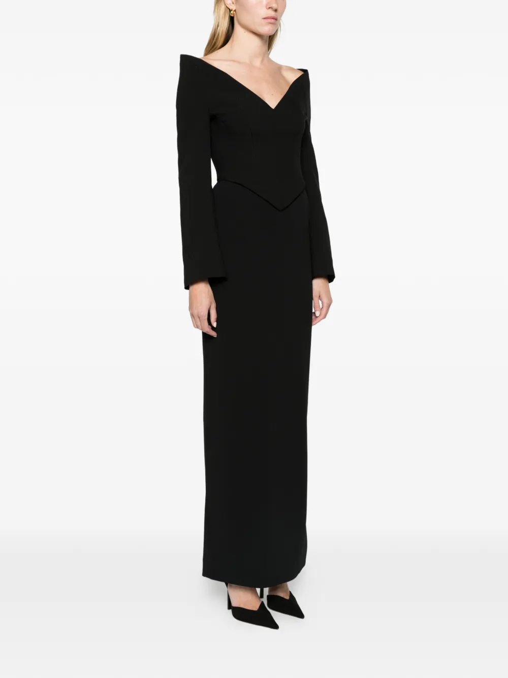 Solace London The Martine maxi dress in black Zwart