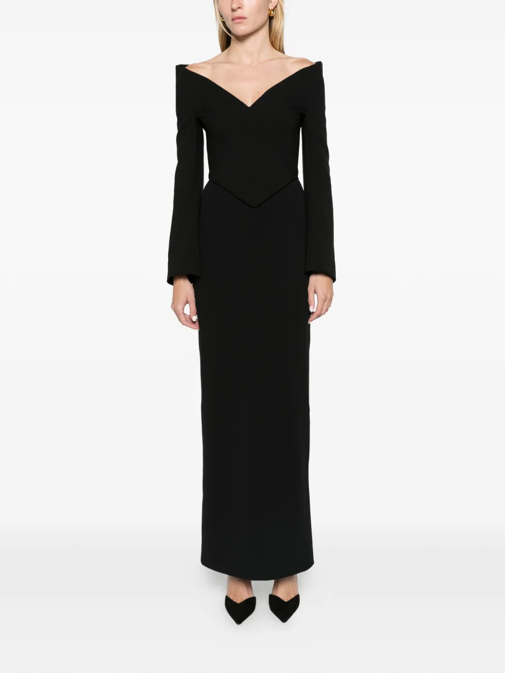 Solace London The Martine maxi dress in black Zwart