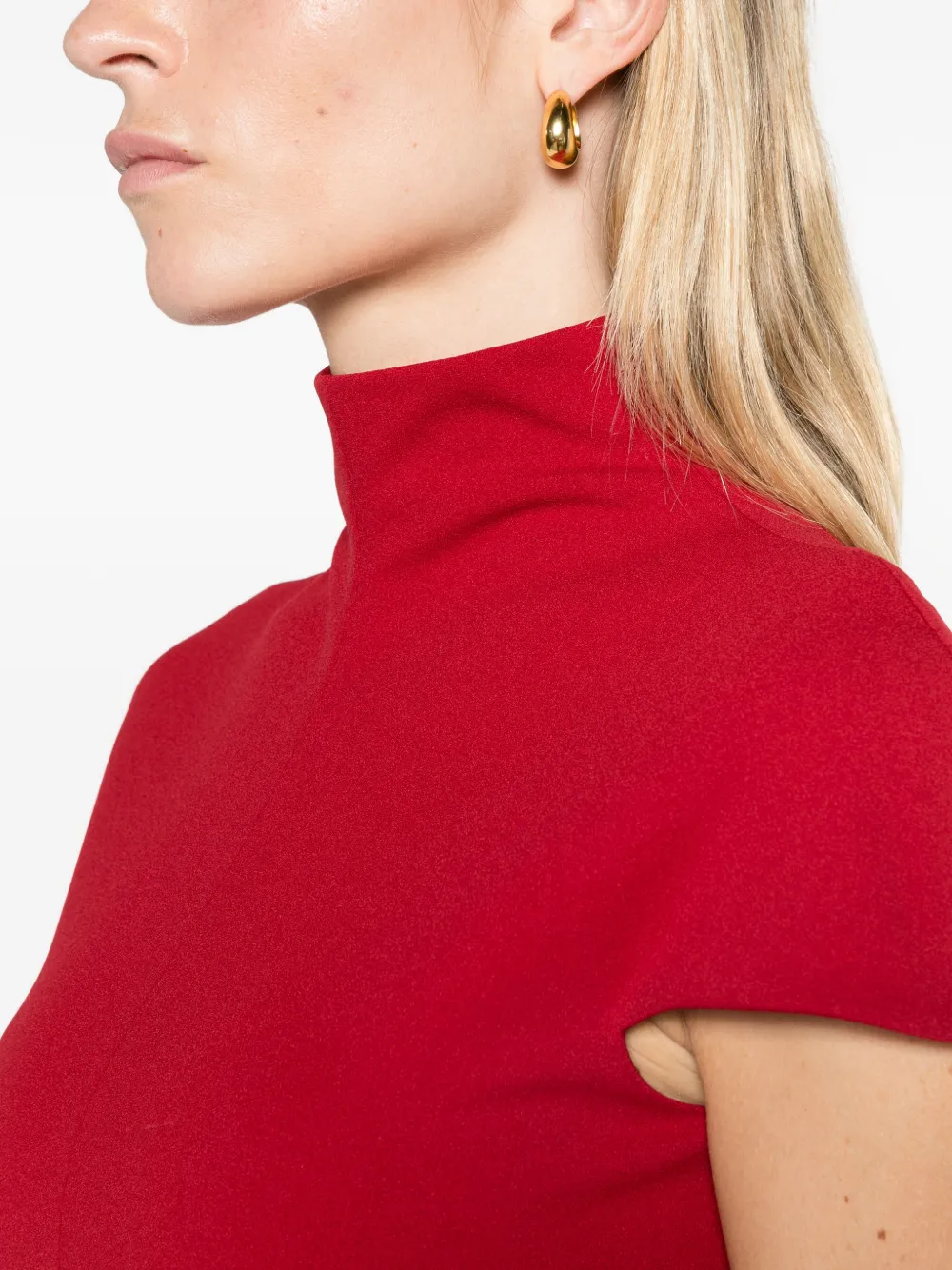 Solace London high-neck cap-sleeve maxi dress Rood
