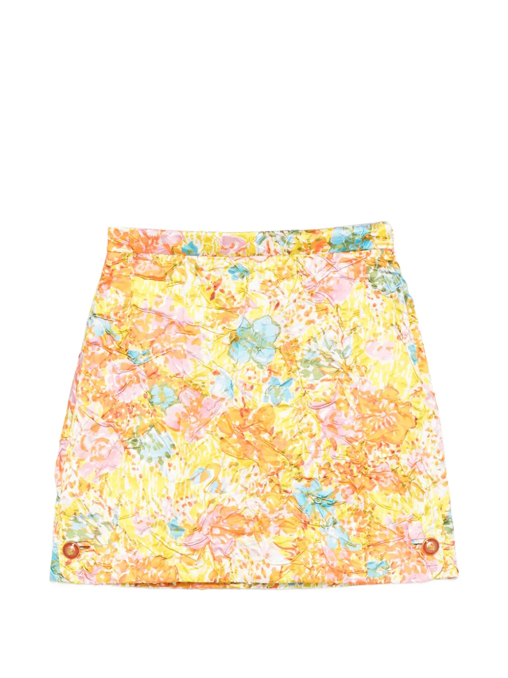 Versace floral-print mini skirt - Gelb