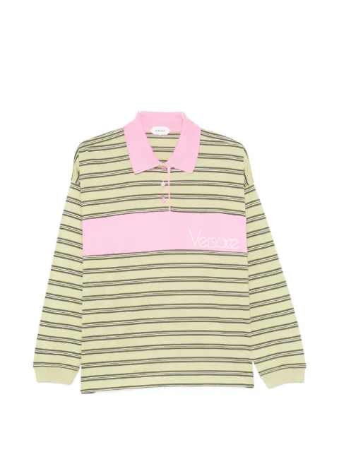 Versace buttoned striped polo shirt
