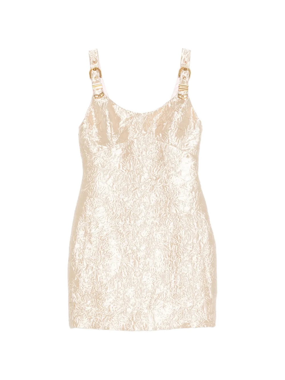 Versace crushed buckle-detail mini dress - Toni neutri