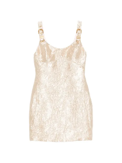 Versace crushed buckle-detail mini dress