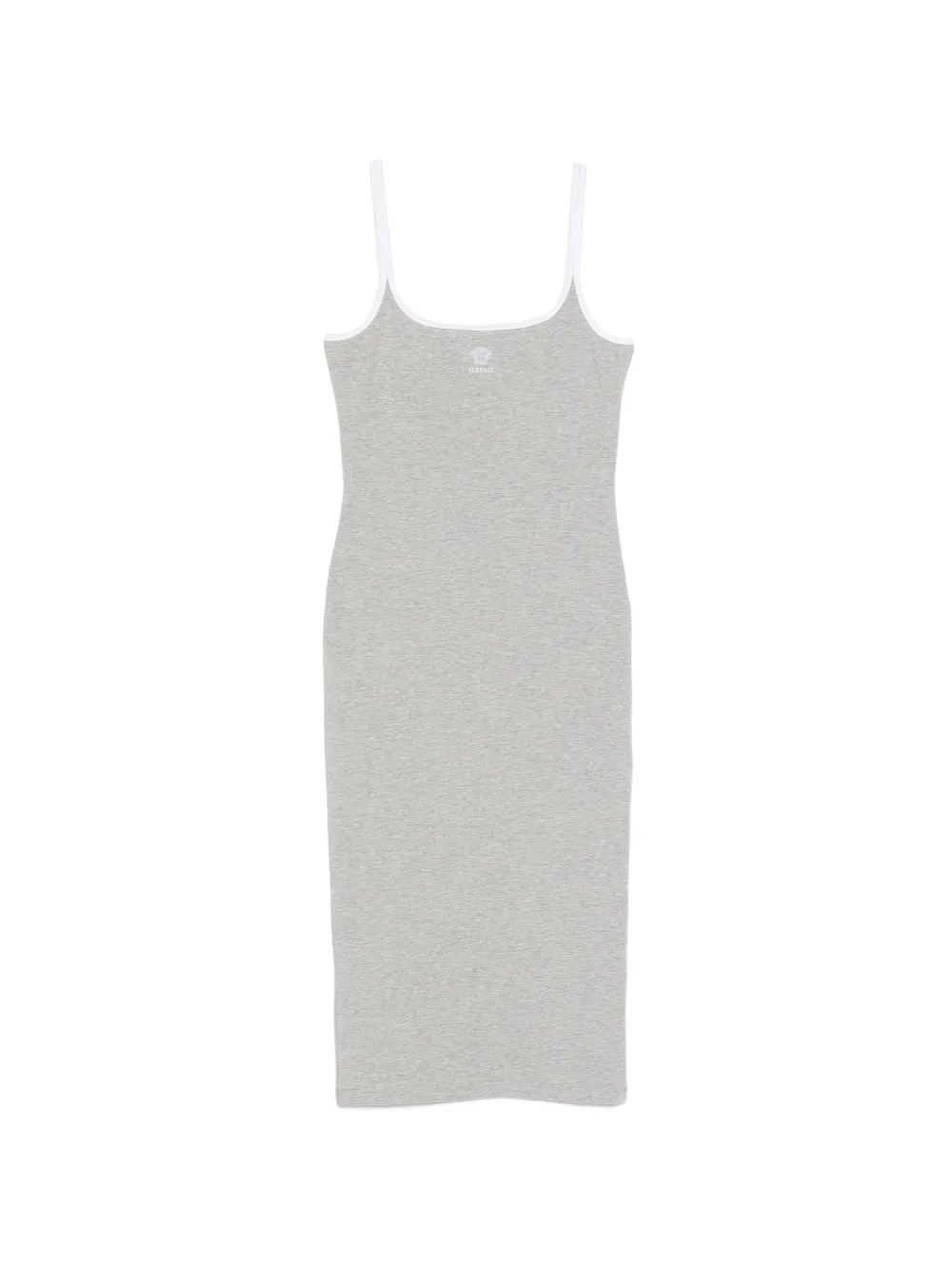 Versace logo-embroidered midi dress - Grigio
