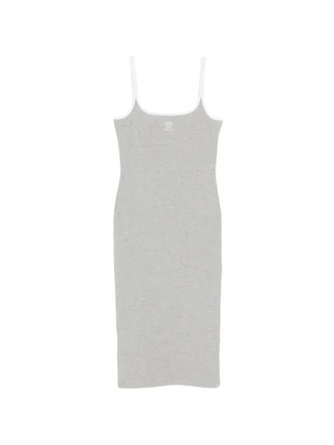 Versace embroidered logo stretch-cotton jersey midi dress