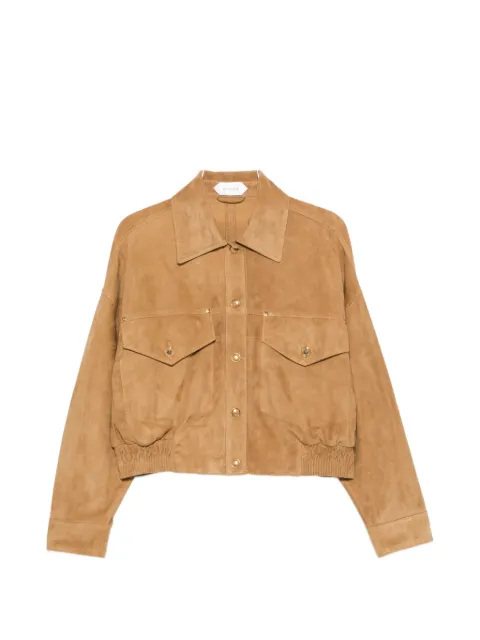 Versace suede-effect leather jacket