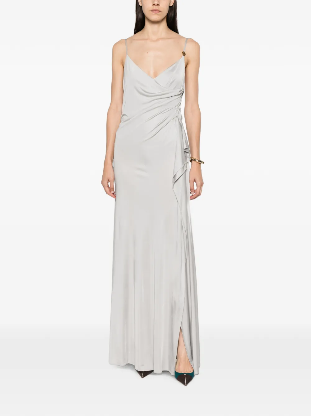 Versace Viscose-jersey avondjurk Grijs