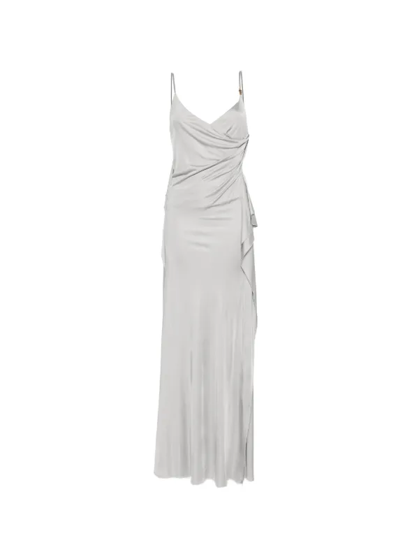 versace bridesmaid dresses Sleeveless Draped Gown | Grey 100% silk