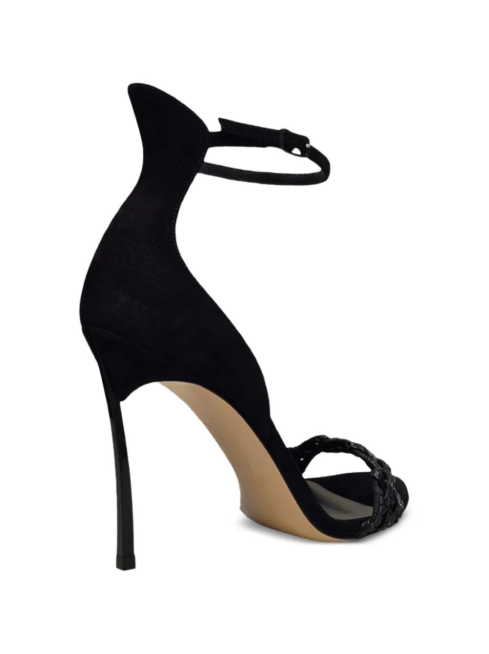 Casadei Blade braided-strap sandals Zwart