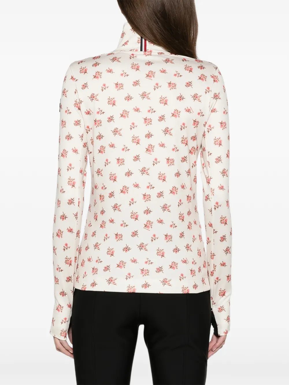 Moncler Grenoble floral-print turtleneck base layer Beige