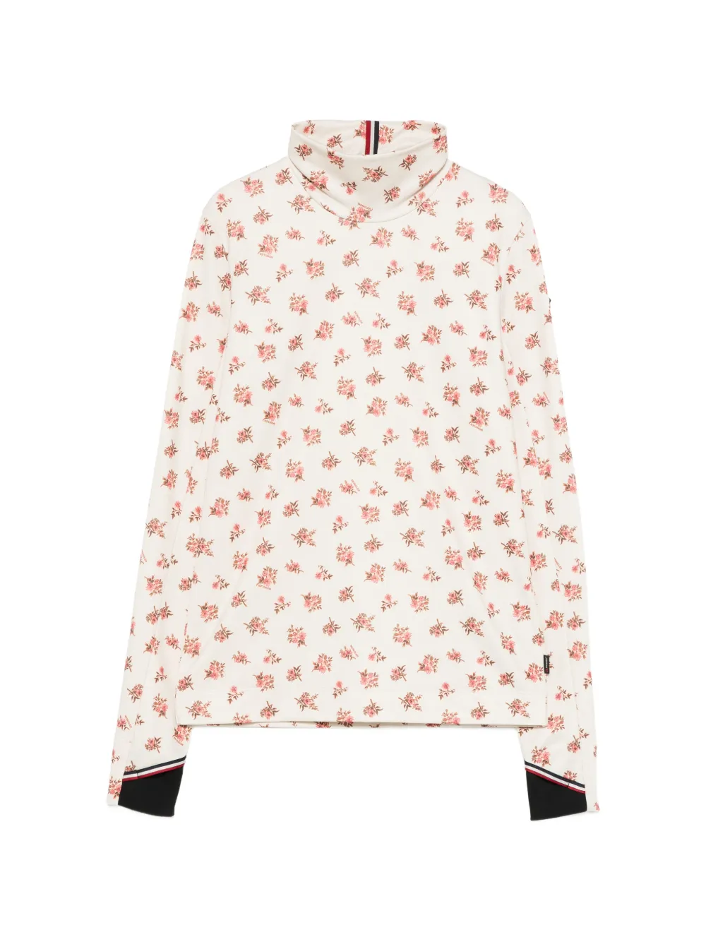 Moncler Grenoble floral-print turtleneck base layer Beige