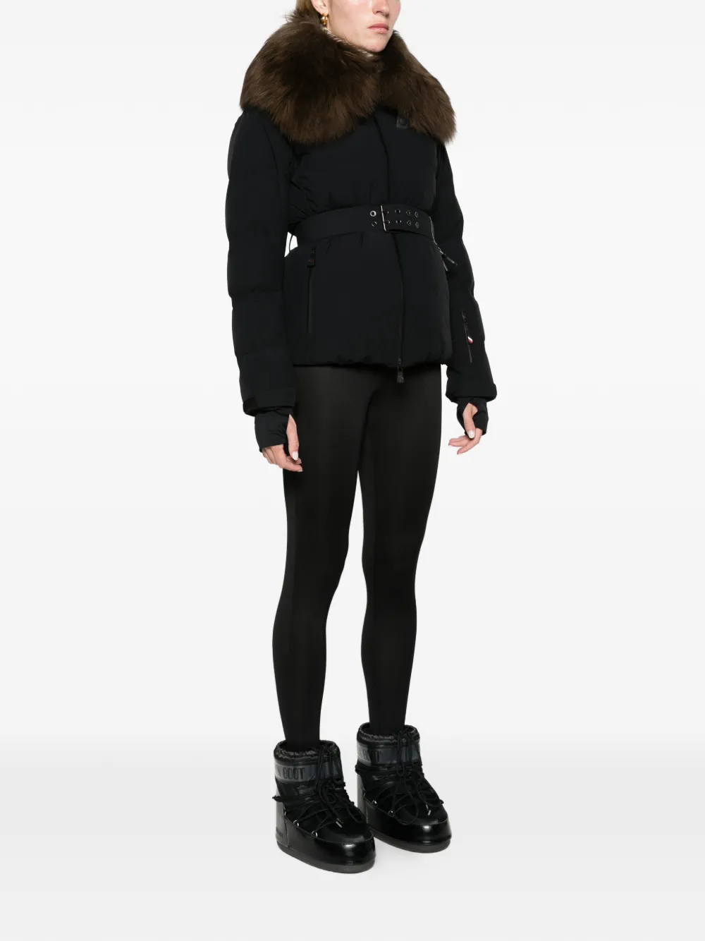 Moncler Grenoble Sioule shearling-trimmed insulated ski jacket Zwart
