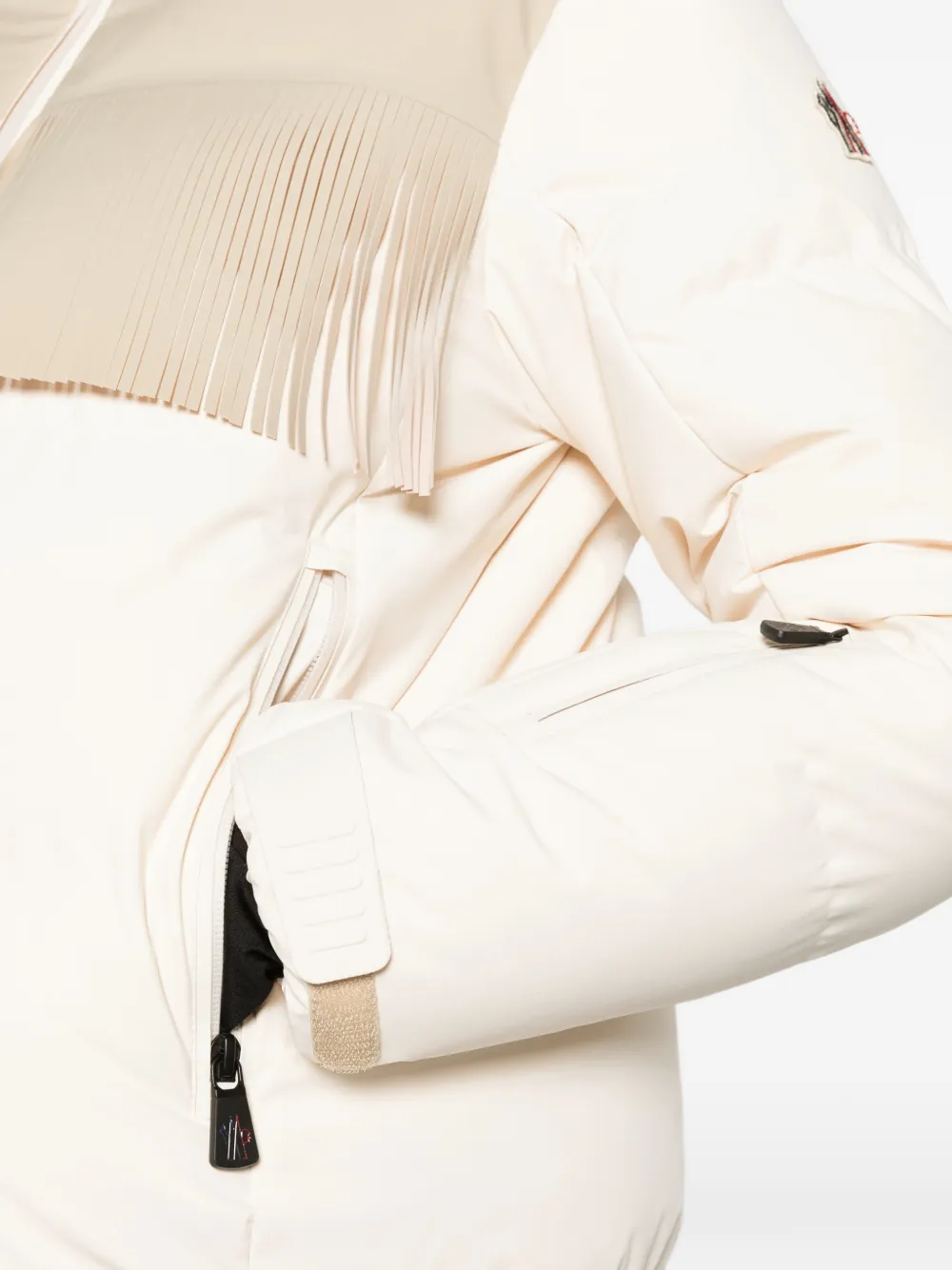 Moncler Grenoble Bessin fringe-trimmed ski jacket Beige