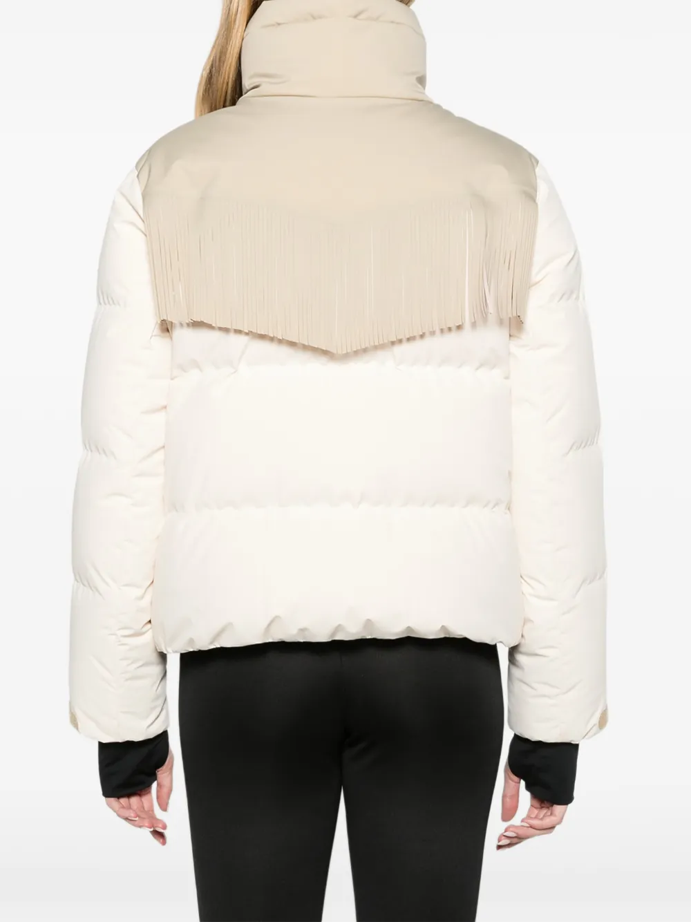 Moncler Grenoble Bessin fringe-trimmed ski jacket Beige