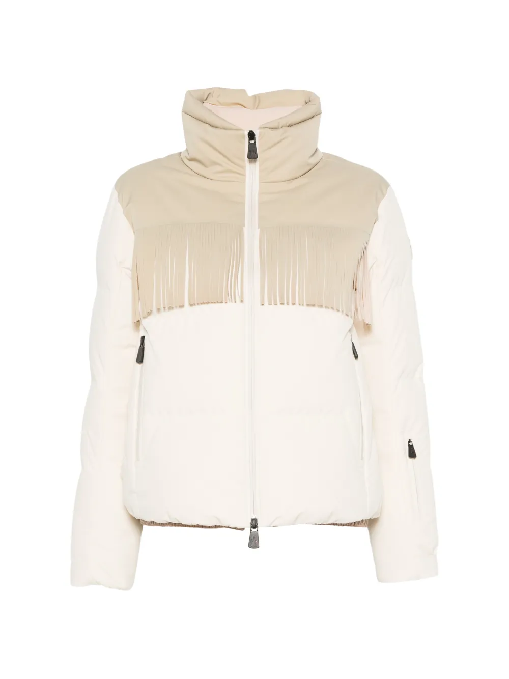 Moncler Grenoble Bessin fringe-trimmed ski jacket Beige