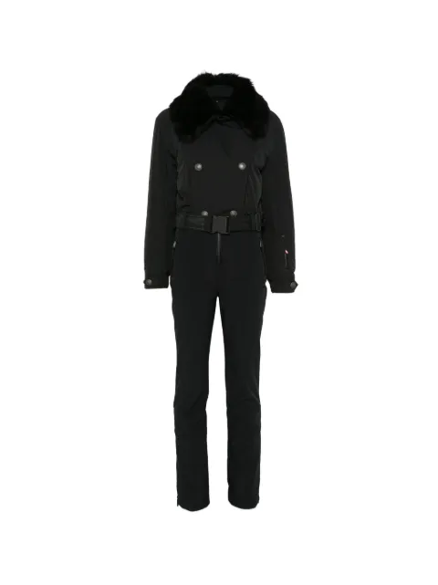 Moncler Grenoble faux-fur trim belted ski suit