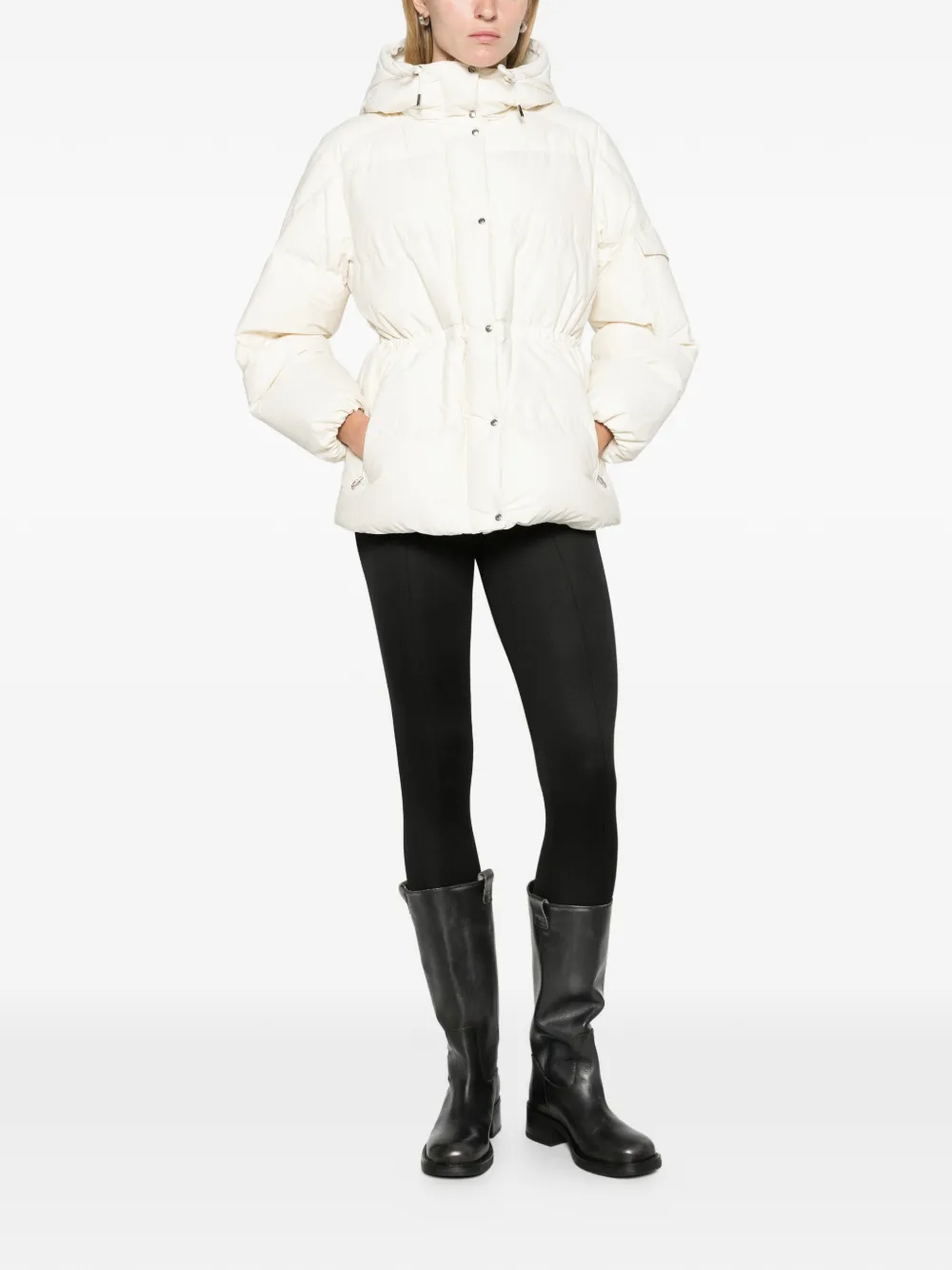 Moncler Himalaya hooded short down jacket Wit