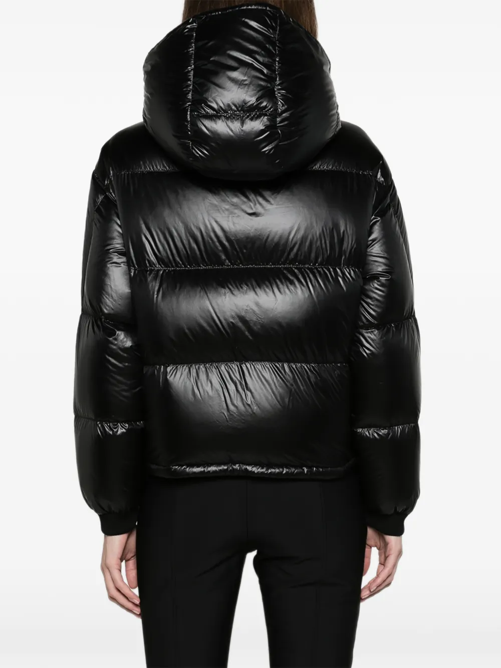 Moncler Karakorum hooded short down jacket Zwart