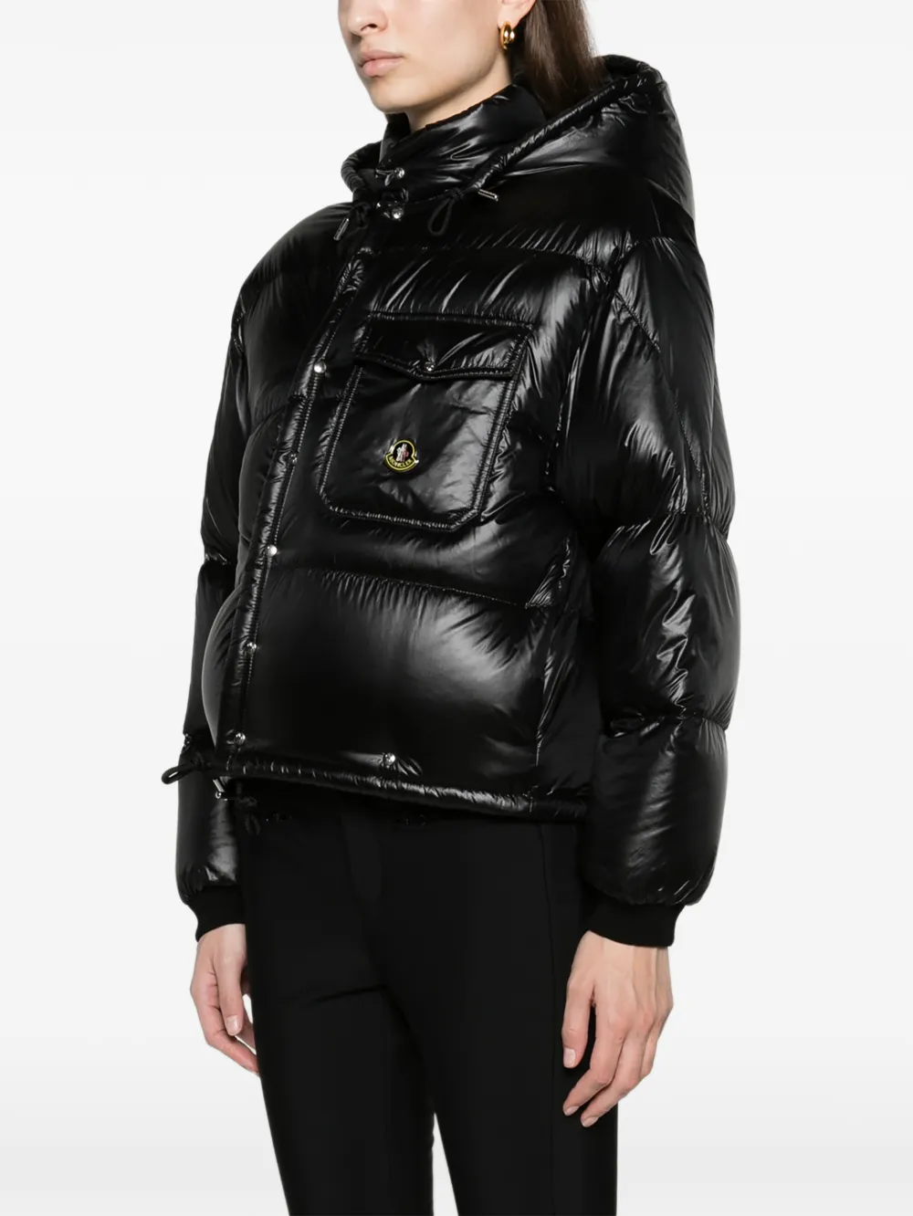 Moncler Karakorum hooded short down jacket Zwart