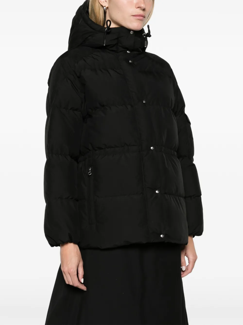 Moncler Himalaya hooded short down jacket Zwart